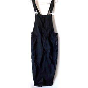 NWT Paper Heart Women’s Distressed Black Side zipper denim Overalls, Junior L